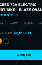 Xceed 72V Electric Dirt Bike - Blaze Orange